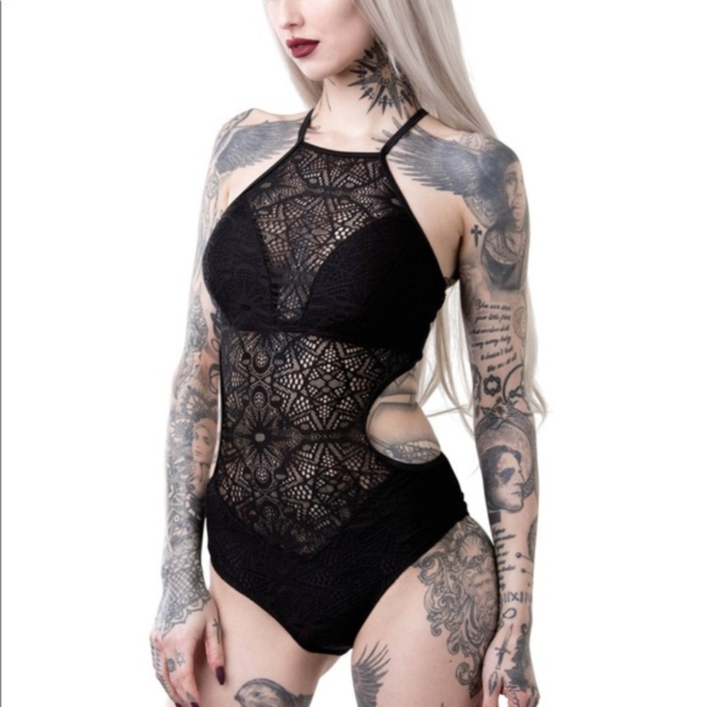 NWOT Killstar Occultus lace monokini swimsuit- M